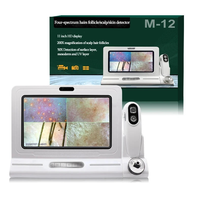 Skin Analyzer Machine Professional Scalp Detector Hair Follicles Oil Moisture Tester Facial Skin Hair Analyser Machine 11inch