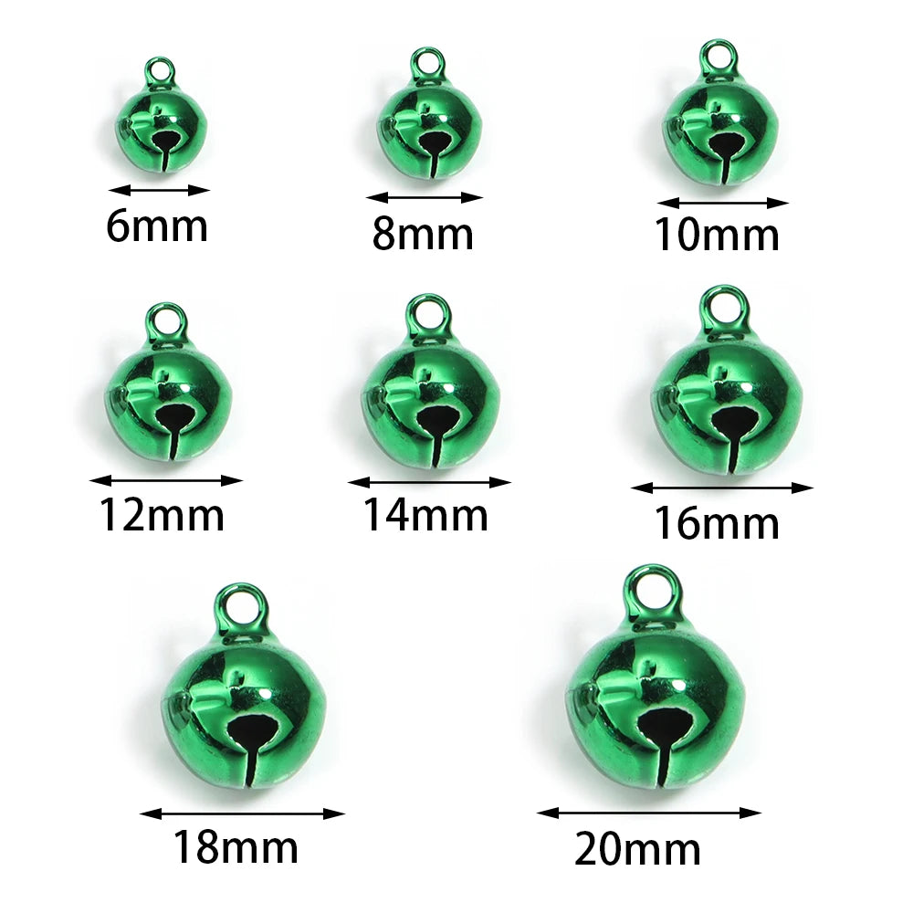 10-50Pcs DIY Handmade Crafts Xmas New Year Ornament Gift Mix Colors Loose Beads Small Jingle Bells Christmas Decoration Supplies