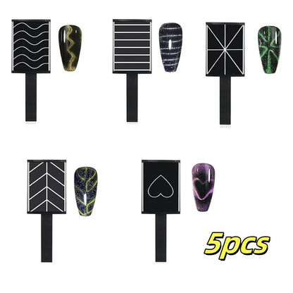 4/5Pcs Mixed Cat Eye Nail Magnetic Rod Powerful Lines Heart-Shaped Magnet UV Gel Polish Stick Nail Art Design DIY Manicure Tools