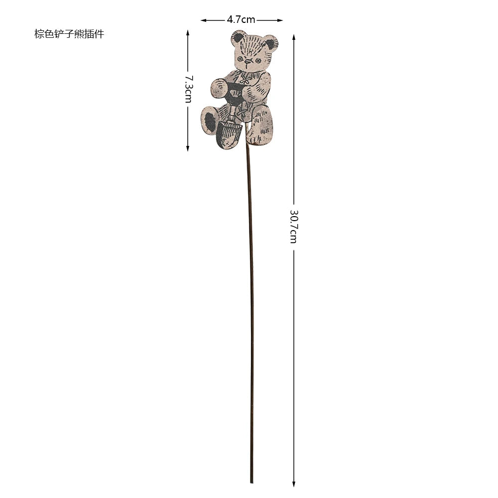 Retro Iron Animal Flower Stake Balloon Ornament Horticultural Groceries Garden Decor Rustic Balcony Plant Markers for Flowerpot