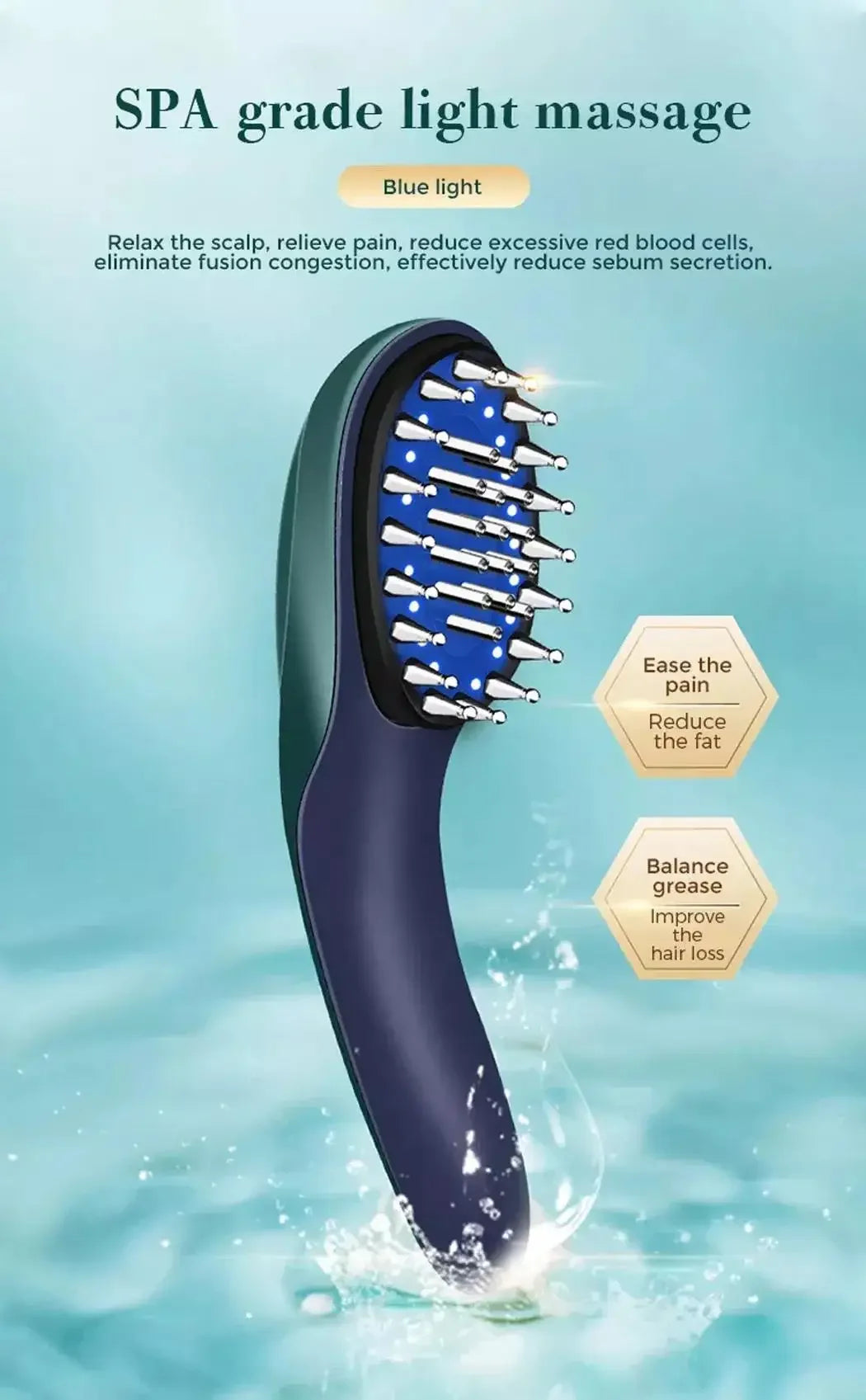 Home Personal Care Student Hair Comb Intelligent Vibration Massage Positive and Negative Ion Hair Care Instrument