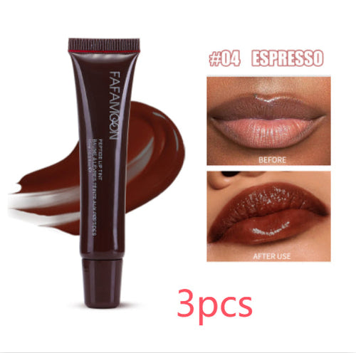 Glossy Lip Glaze Waterproof Long Lasting Lip Gloss Glossy Mirror Tea