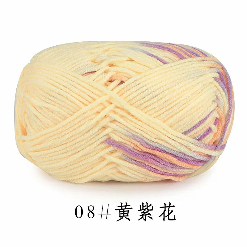 5Strands 2.5mm Colorful Soft Cotton Baby Knitting Wool Yarn Crochet Craft  Crochet Fancy Yarn Hand Knitting Sweater Baby Clothes