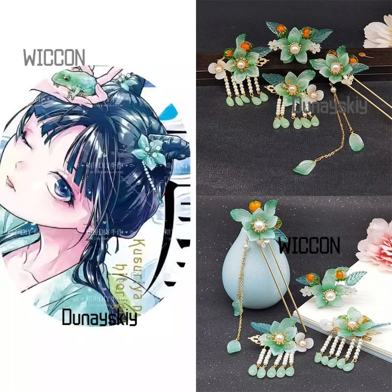 The Apothecary Diaries anime cos Maomao Jinshi cos green exquisite kawaii beautiful hair accessories cosplay party Halloween cos