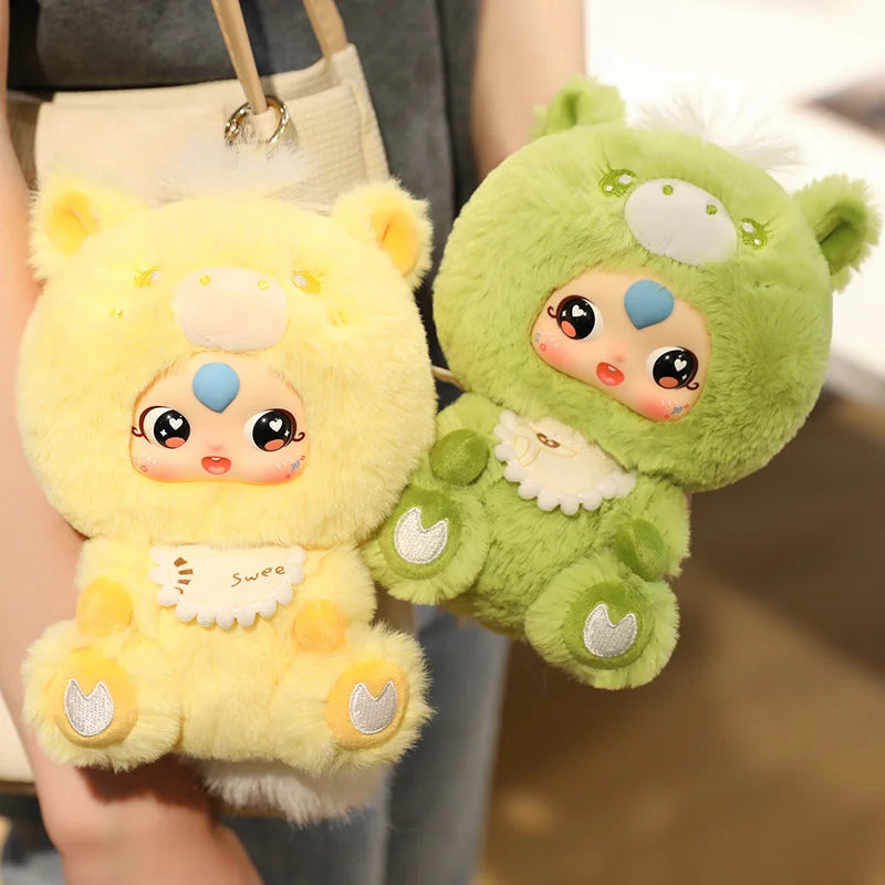 16cm Cartoon Animal Headcover Baby Plush Doll Enamel Toy Colorful Horse Plush Toy Pendant Home Decoration Gift For Children