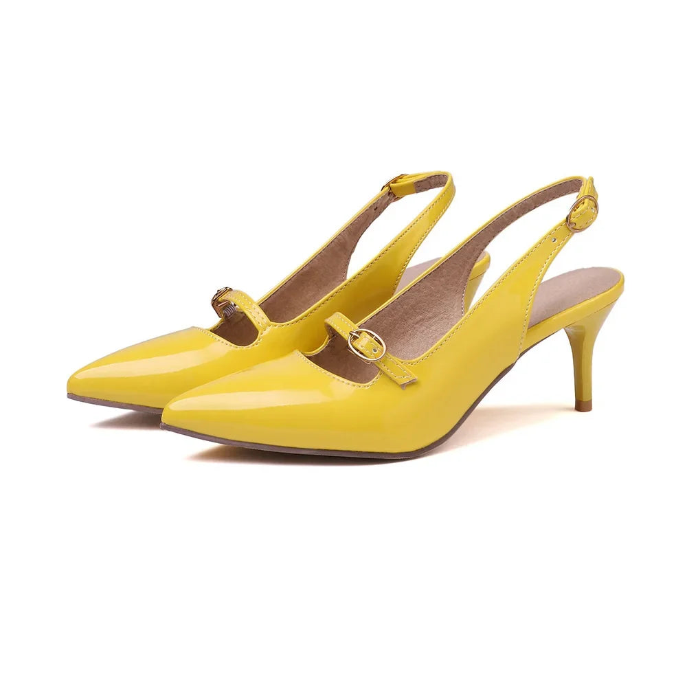 Brand New Summer Fashion Black Apricot Women slingback Sandals Lady Shoes High Heels Plus Big Small Size  30 43 45 48