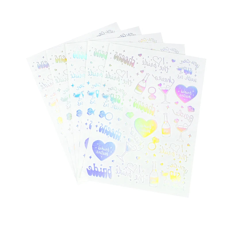Bachelorette Party Tattoo Sticker Waterproof Golden Temporary Tattoos Bride To Be Sticker Bridal Shower Body Decoration Supplies