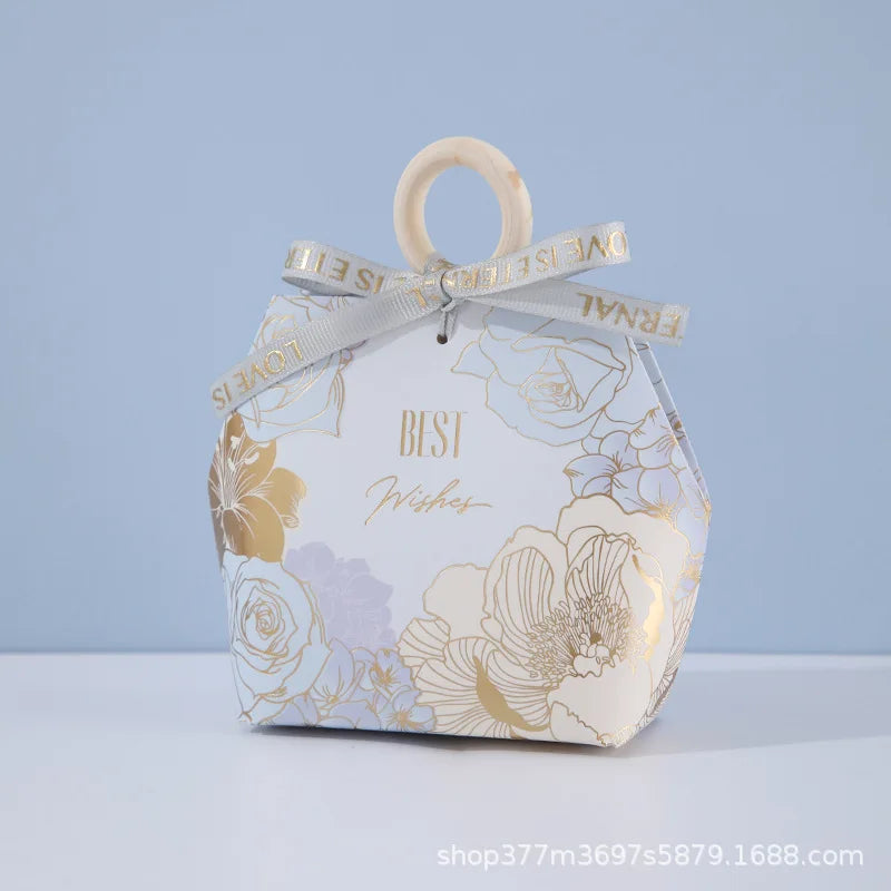 10PCS Creative Small Paper Gifts Box with Handles  Wedding Favors and Candy Boxes for Birthday Party Supplies Chocolate Box