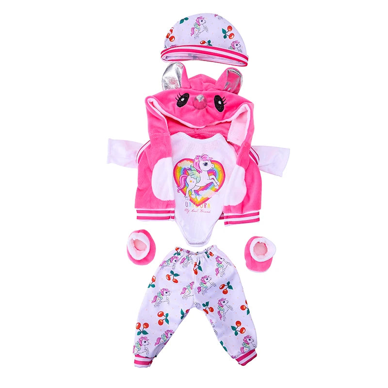 17 Inch Doll Clothes 43 cm Doll Warm Suit with Hat and Socks for New Baby Born Doll Outfit Fashion Doll Customizing Supplies