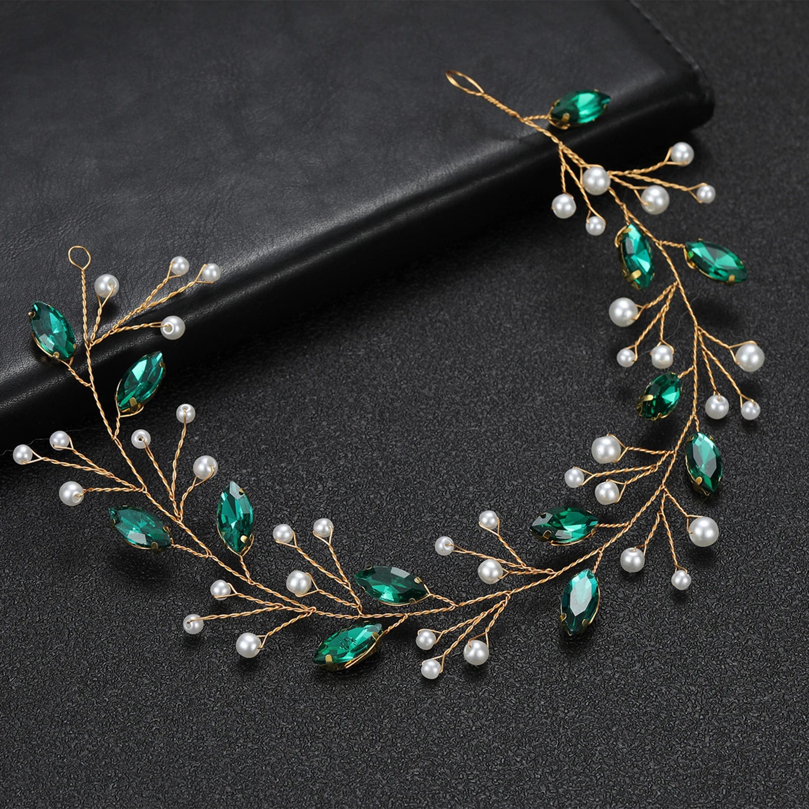 Blue Color Crystal Hair Pins Wedding Jewelry Accessories Head Decoration Bride Headdress Women Tiara Hair Bands Hair Vine