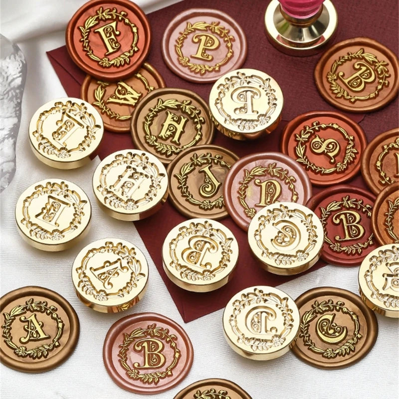 Y1UB Sealing Wax Stamp Letter Series Wax Seal Stamp for Christmas Card Decorations