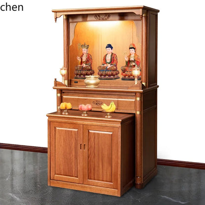r5.20  all-solid wood shrine offering table, god's household small tribute Buddha platform, Guanyin offering table