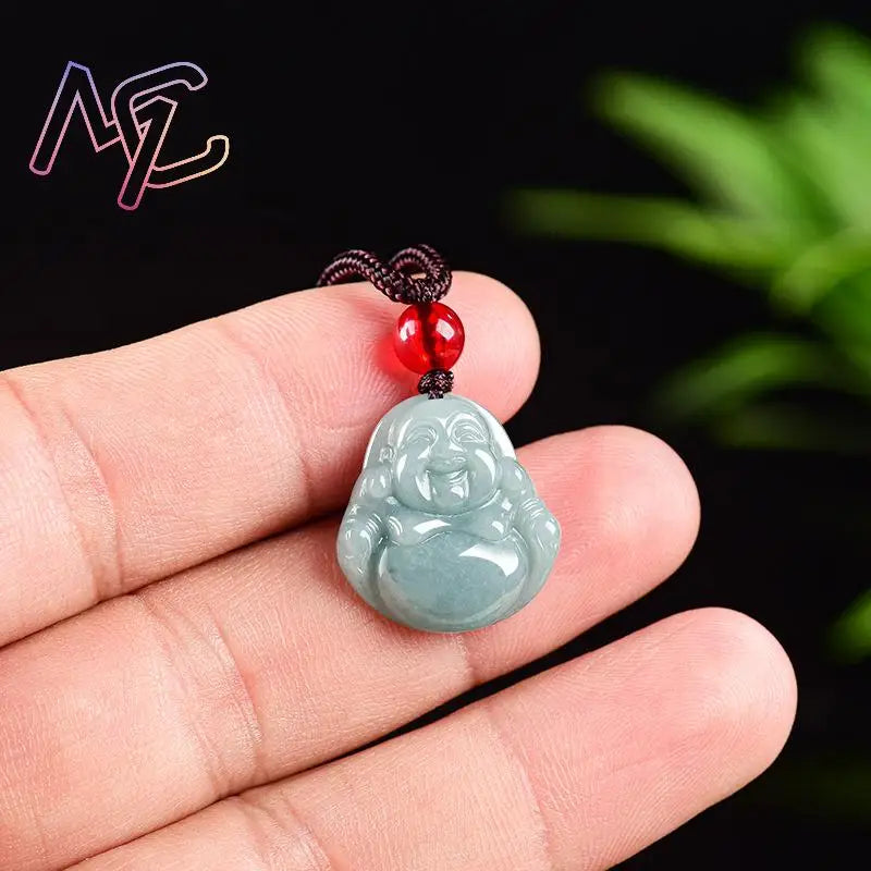 Myanmar Jadeite Guanyin Buddha Pendant Necklace Vintage Natural Gemstone Real Jewelry Fashion Accessories Burmese Jade Stone