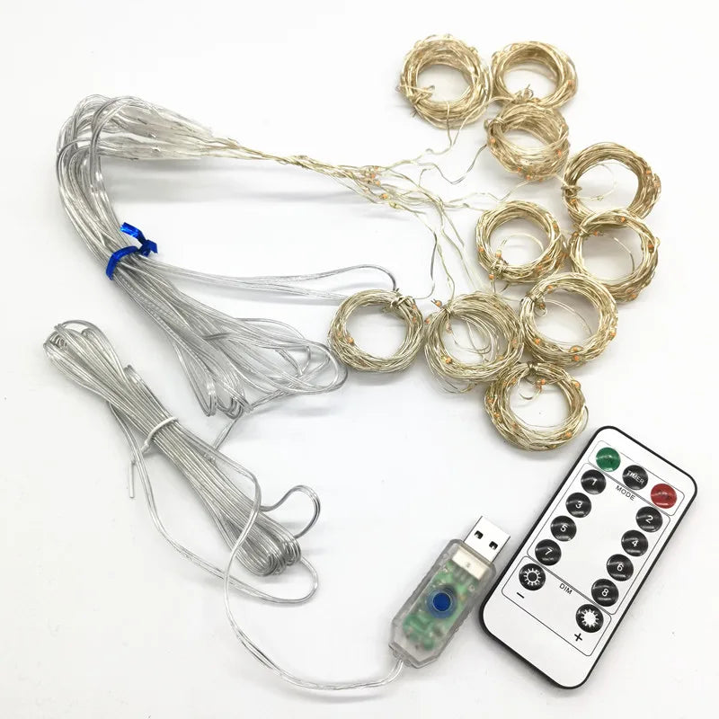 6M/3M USB LED Curtains Festoon Led Light Garlands New Year Christmas decorations Wedding Decor Outdoor Garden Lights