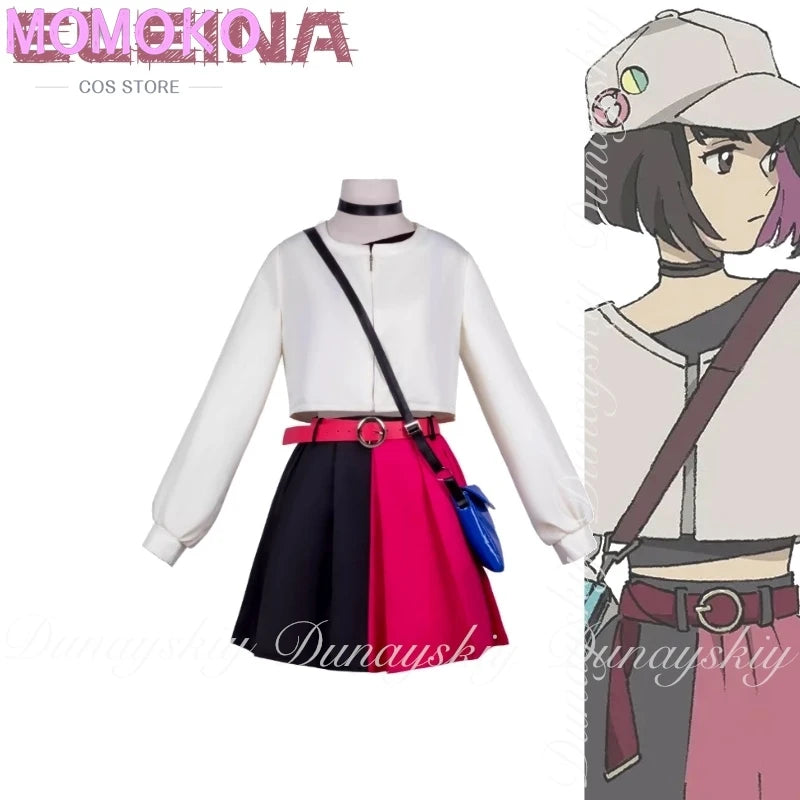 LAZARUS Anime Eleina Cosplay A Introverted 15-year-old Girl With Highlight Pink Brunette Hair And Clothe Cosplay Costume All Set