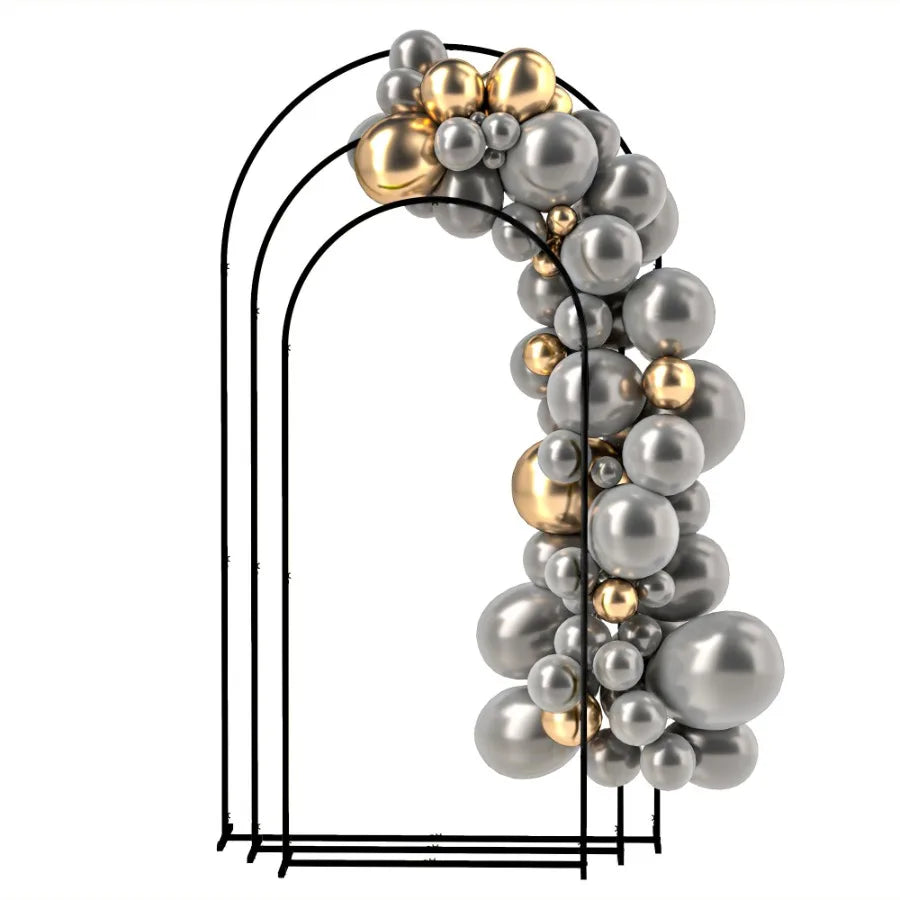 Metal Arch Backdrop Stand Set of 3 7 6.5 6 ft Wedding Arch Frame Balloon Backdrop Arch Stand Set for Birthday Party Bridal Sho