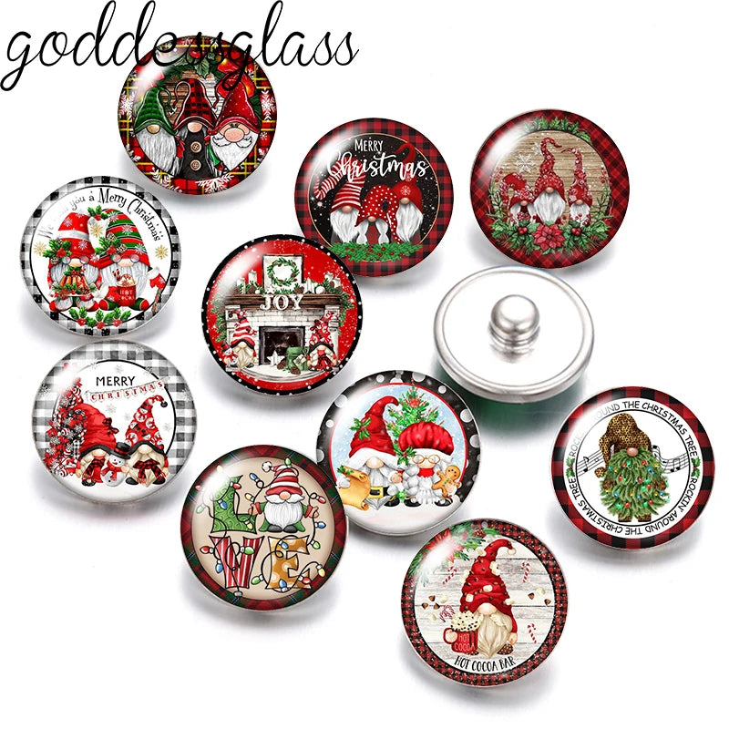 Christmas Elk Trees Birds Car Patterns Words Photo 10pcs 12mm/18mm snap buttons for 12mm/18mm snap bracelets DIY jewelry
