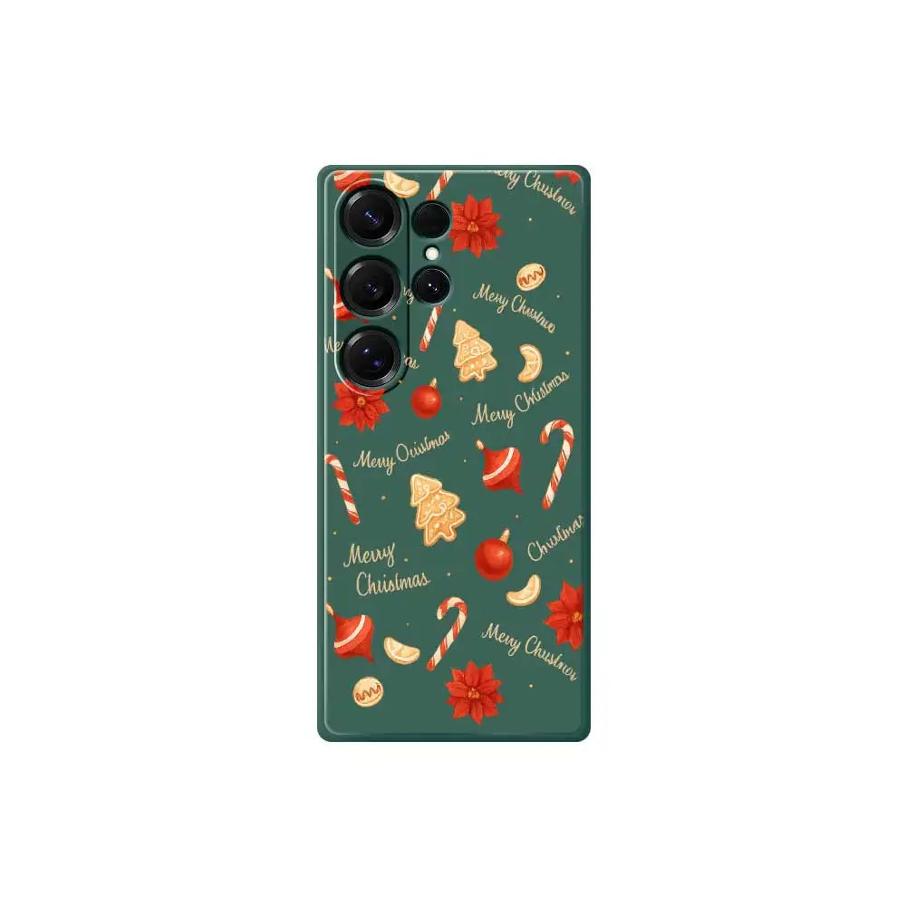 Christmas-style Phone Cases For Samsung Galaxy S25 S24 S23 S22 S21 S20 Ultra Plus S24FE S23FE S21FE Silicone Soft Cover Capa
