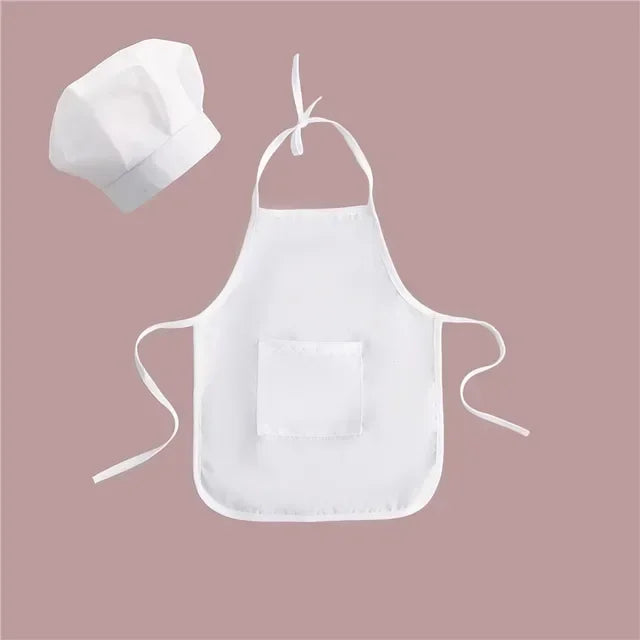 2PCS Baby Chef Apron Hat for Kids Costumes Chef Baby Cook Costume Newborn Photography Prop Newborn Hat Apron Set Baby Clothes