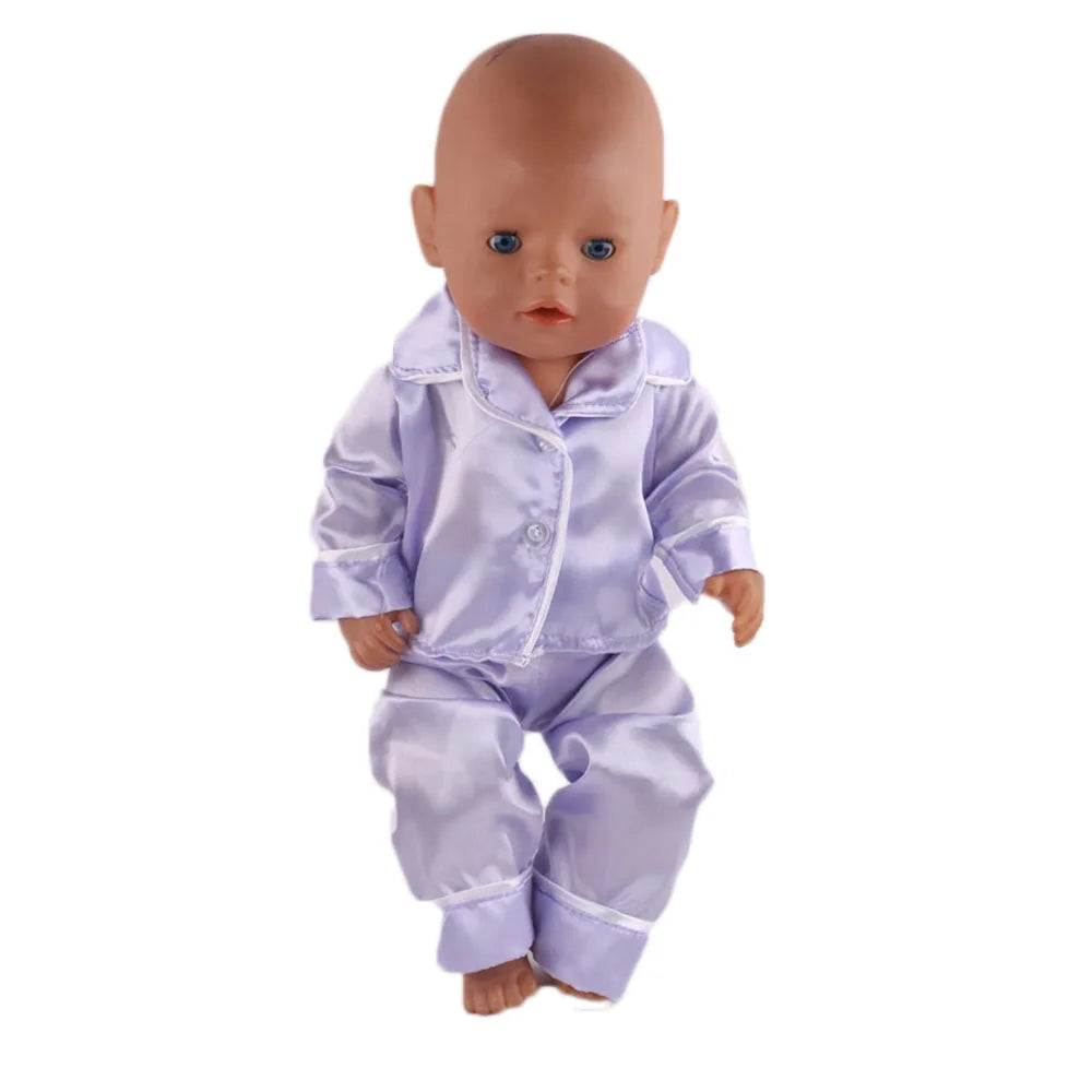 Doll Clothes Cartoon Animal Print Pajama Shirt For 18 inch American & 43Cm Reborn Baby OG Girl's Accessories Baby Clothes Gifts