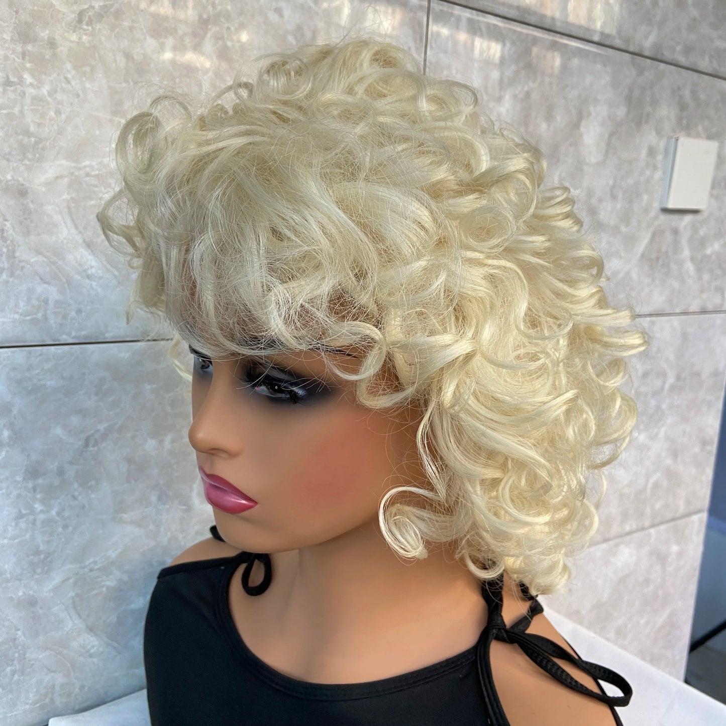 Fashiomag Short Fluffy Curly Hairstyle Blonde #613 Synthetic Hair Wigs Women Soft Natural Daily Use