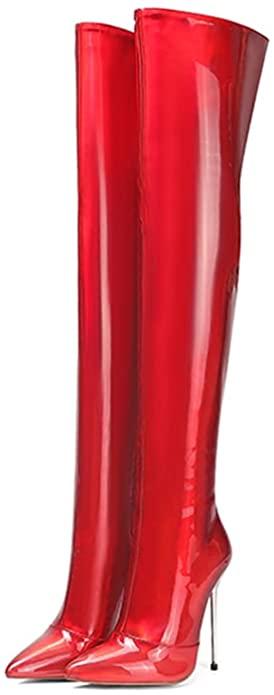 The Red Nevari Boot Over the Knee Boot