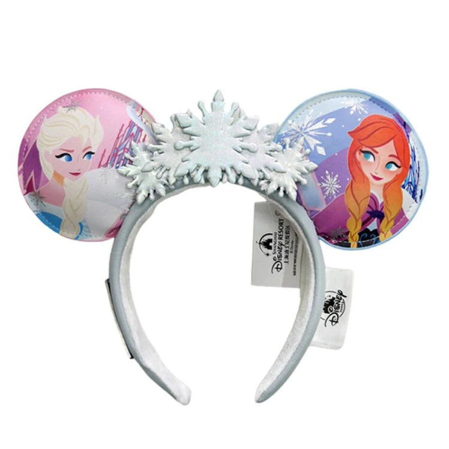 Disney Princess Mickey Mouse Headband Mickey Ear Rapunzel Snow White Sequin Bow Hair Hoop Gift Girl Accessories Christmas Gift