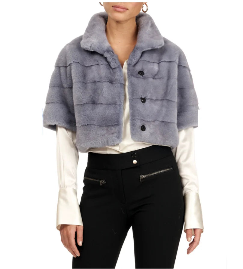 Women's 100% Mink Fur Short Jacket, Winter Jacket, Leisure Fashion, New, 2024