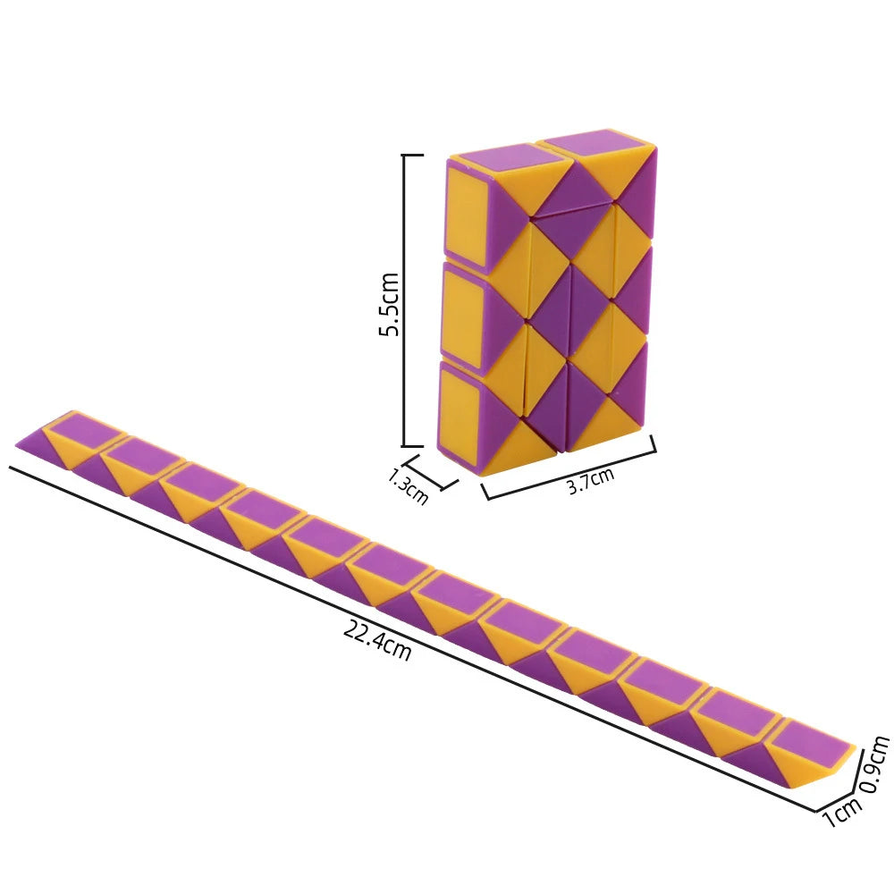 8pcs Magic Folding Snake Ruler Puzzle Cube Educational Toys for Kids Birthday Party Favors Goodie Bags Filler School Reward