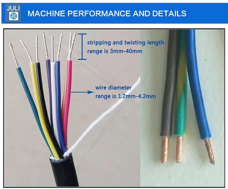 WJ-203 Semi-automatic Sheathed Cable Inner Wires Stripping Twisting Machine Single Wire Stripper Cutter