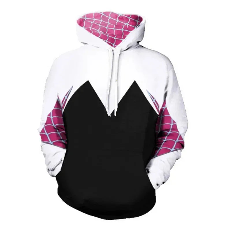 Cosplay Movie Spider Women Sweatshirt Hoodie Gwen Stacy Cosplay Costume Hooded Jacket Coats Men Women Pullover Trainsuit S Anime