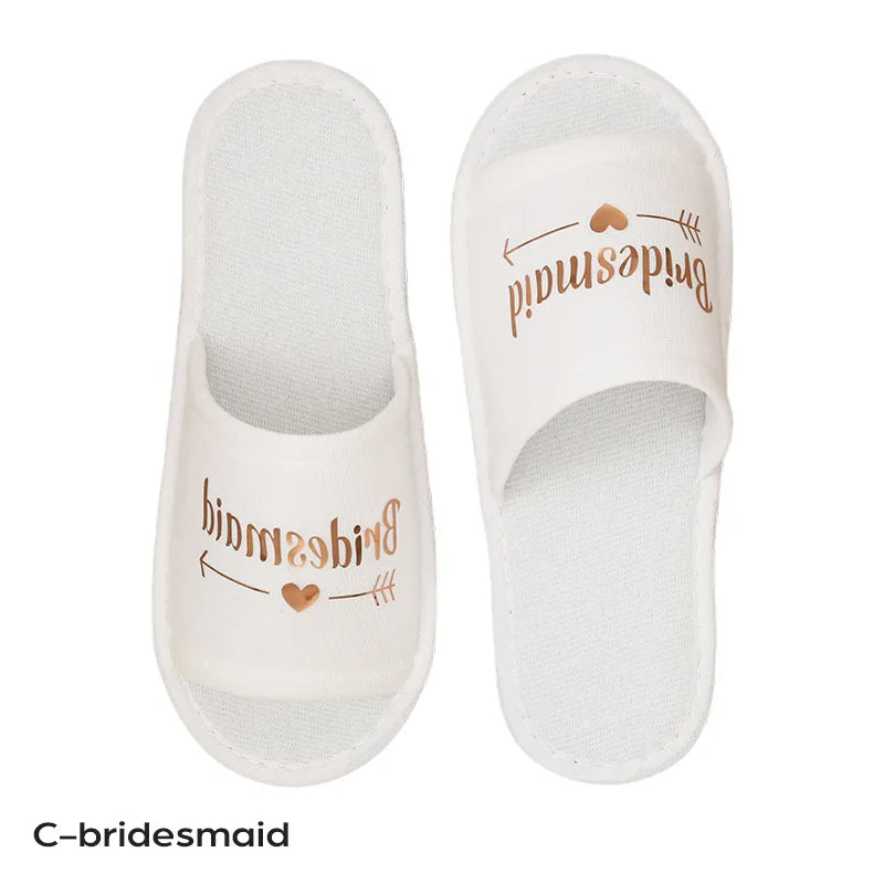 Bride Bridesmaid Slippers,Wedding Party Disposable Slippers Bridal Party Slippers Set Lightweight Cozy Soft Sole Flats Wholesale
