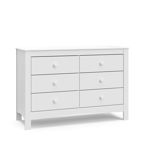 Noah White Six Drawer Dresser GREENGUARD Gold Certified