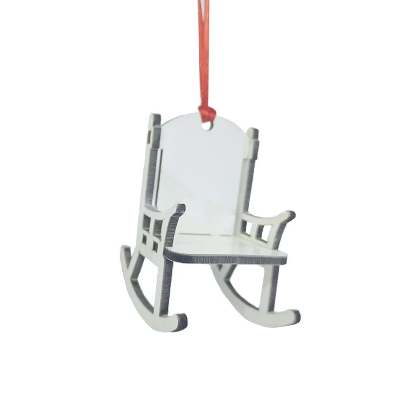 Sublimation Blank Print MDF Memorial Long Bench-Chair Decoration Pendant Trinket-Ornament For Halloween Christmas Tree