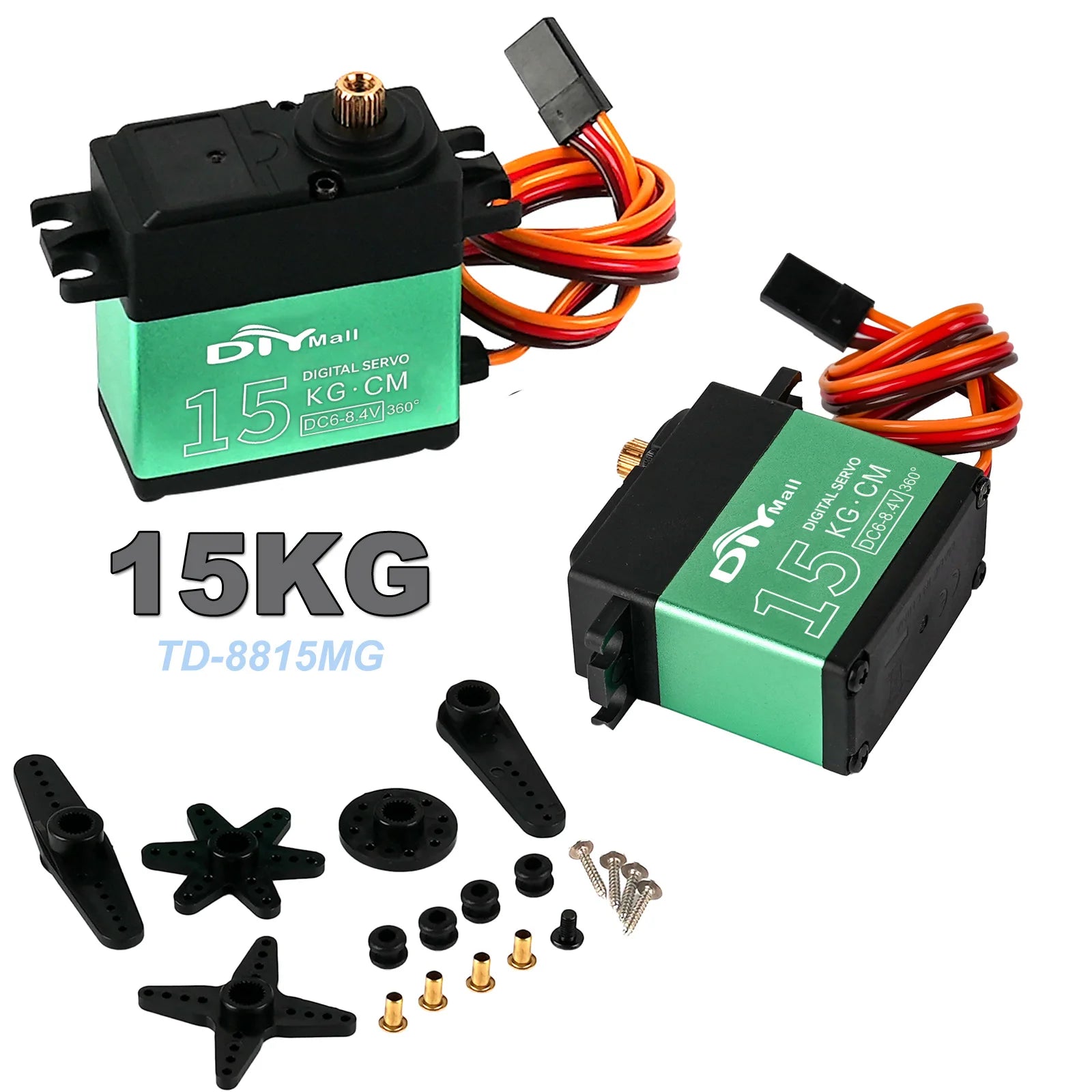 15kg TD-8815MG Digital Servo Carbon Brush Motor Metal Gear 180°/270°/360° Servos for RC Robot Car Aircraft Model Toy Power Parts