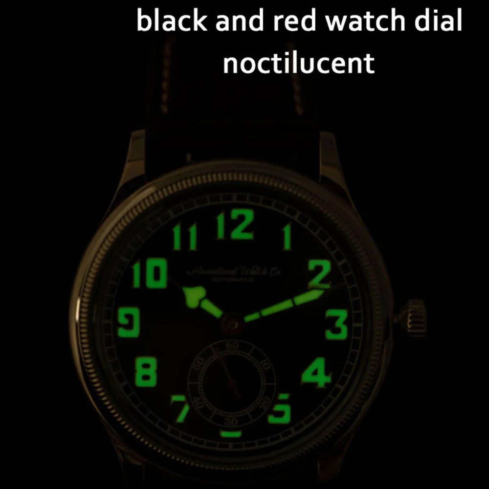 Hruodland 2025 Classic Men's Automatic Mechanical Watch K1 Mirror Stainless Steel Brown Leather Diving 5Bar Watch reloj hombre