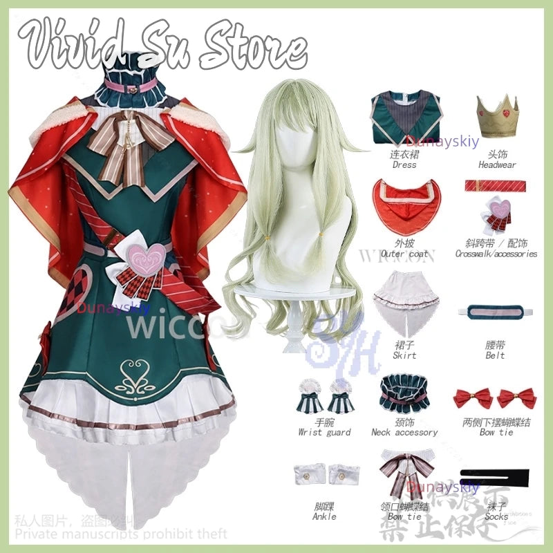 Kusanagi Nene Cosplay Project Sekai Colorful Stage Wonderlands Anime Costume Red Green Dress Kawaii Lolita Halloween Christmas