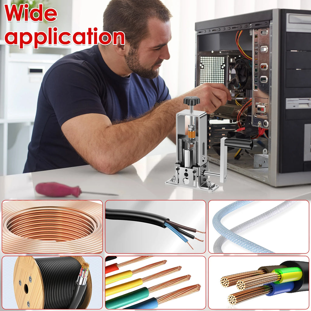 Wire Stripping Machine for 1 to 25 mm Cable High Efficient Cable Peeler Portable Hand Crank or Drill Powered Wire Stripper