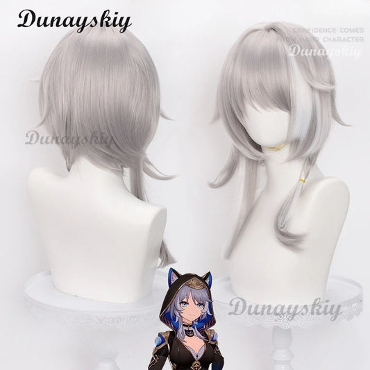Cipher Cosplay Wig Honkai Star Rail Cifera Gray White Long Hair Amphoreus Halloween Party for Women Girls Carnival Props