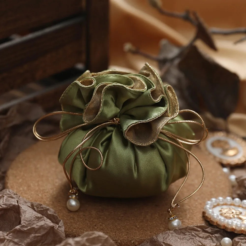 4Pcs Portable Candy Packaging Bags Chinese Style Light Luxury Drawstring Bag Fashion Cloth Velvet Storage Bag Festival