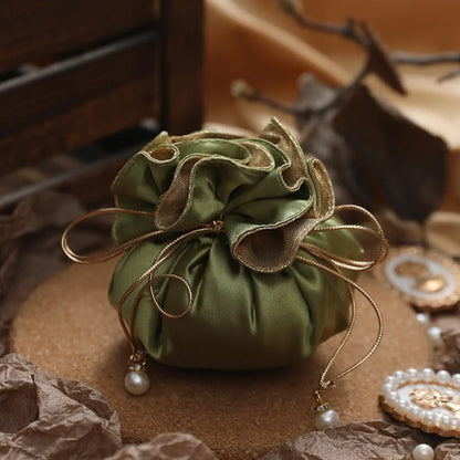 4Pcs Portable Candy Packaging Bags Chinese Style Light Luxury Drawstring Bag Fashion Cloth Velvet Storage Bag Festival