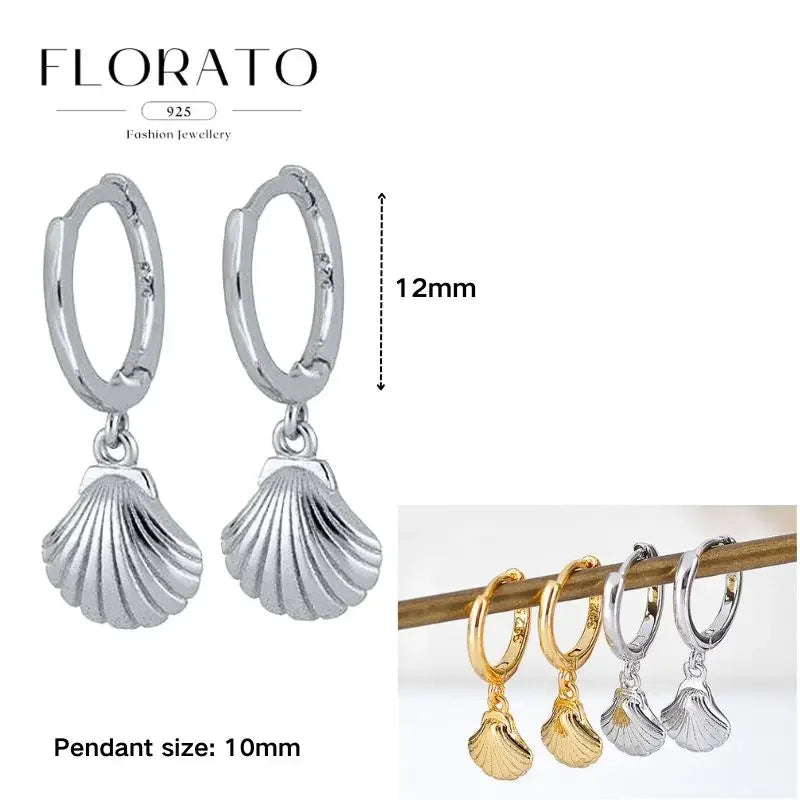 925 Sterling Silver Ear needle European And American Style Hoop Earrings Round square Pendientes Fashion For Women Birthday Gift