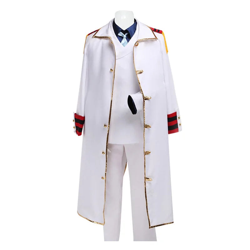 Monkey D Garp Cosplay Costume Garp 1 Piece Garp The Fist Outfit Male Marine General Uniform with Justice Coat Con Apparel