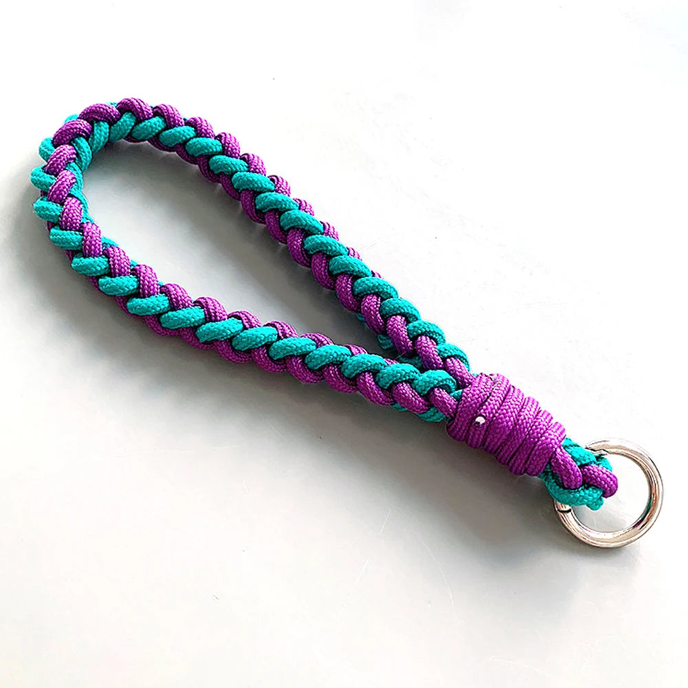 Handmade Rope Woven Keychain Phone Case Anti-lost Rope Strap Key Ring Tool Backpack Buckle Thickened Accessory Fashion Jewelry