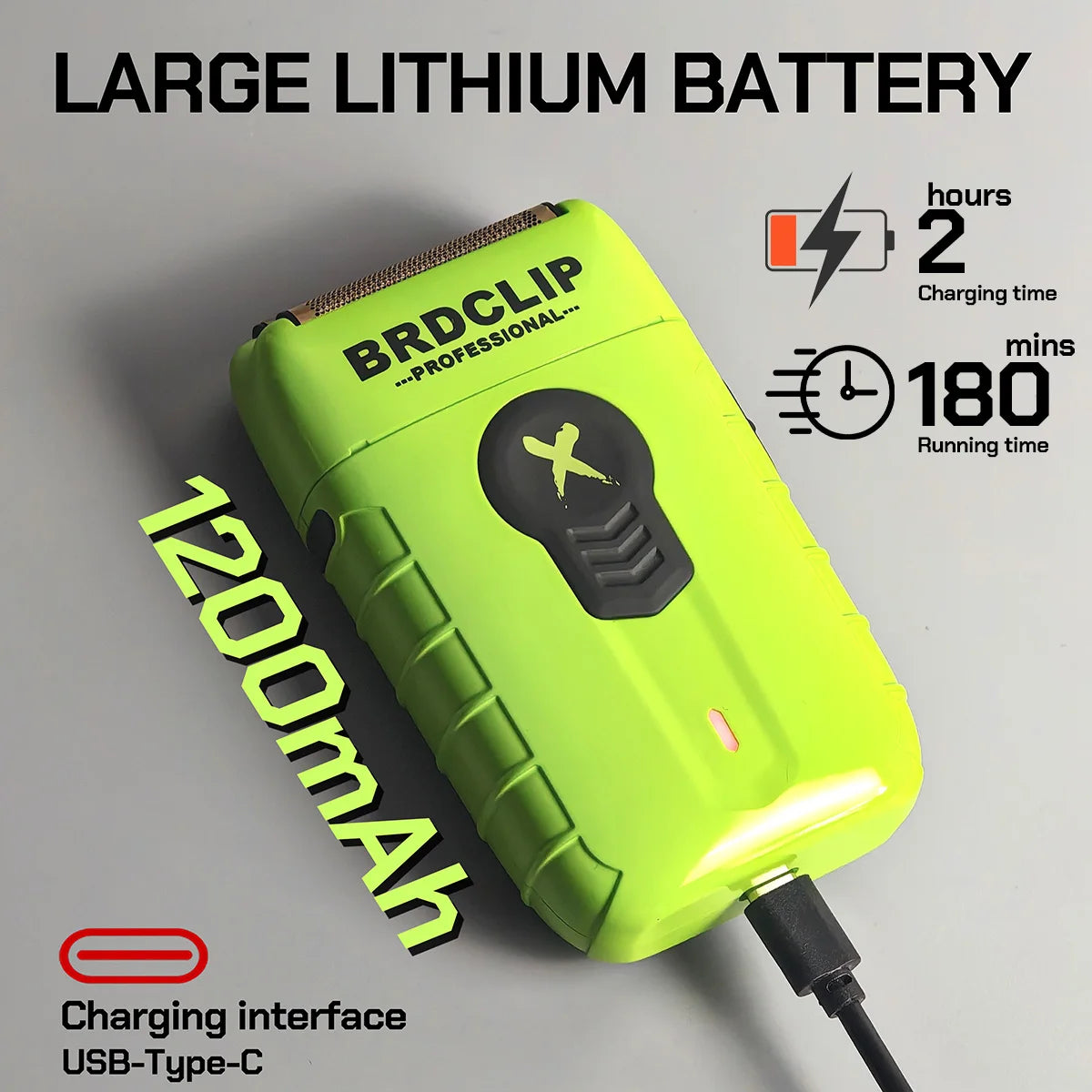 Professional Barber Set BRDCLIP FA1T 2PCS SET Green 7700RPM 8200RPM High Power Speeding Hair Trimmer Machine with Charge FOR MEN