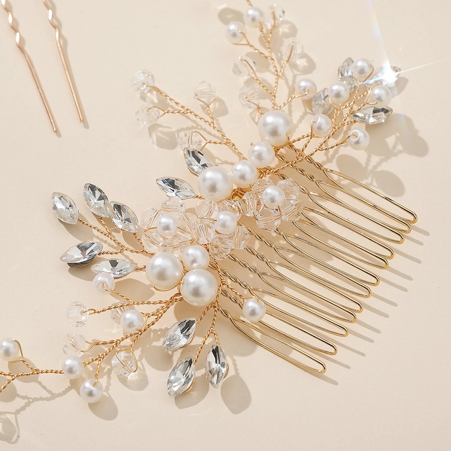 Wedding U-Shape Hairpin Hair Comb Set Luxurious Hair Jewelry Hair Styling Tool for Birthday Stage Party Hairstyle Making