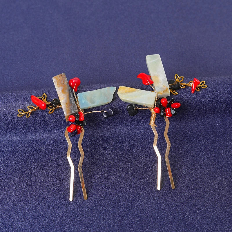 Red Trendy Crystal Hair Pin For Women Party Rhinestone Pearl Hair Clip Pin Bridal Wedding Hair Accessories Jewelry Hairpin Gift