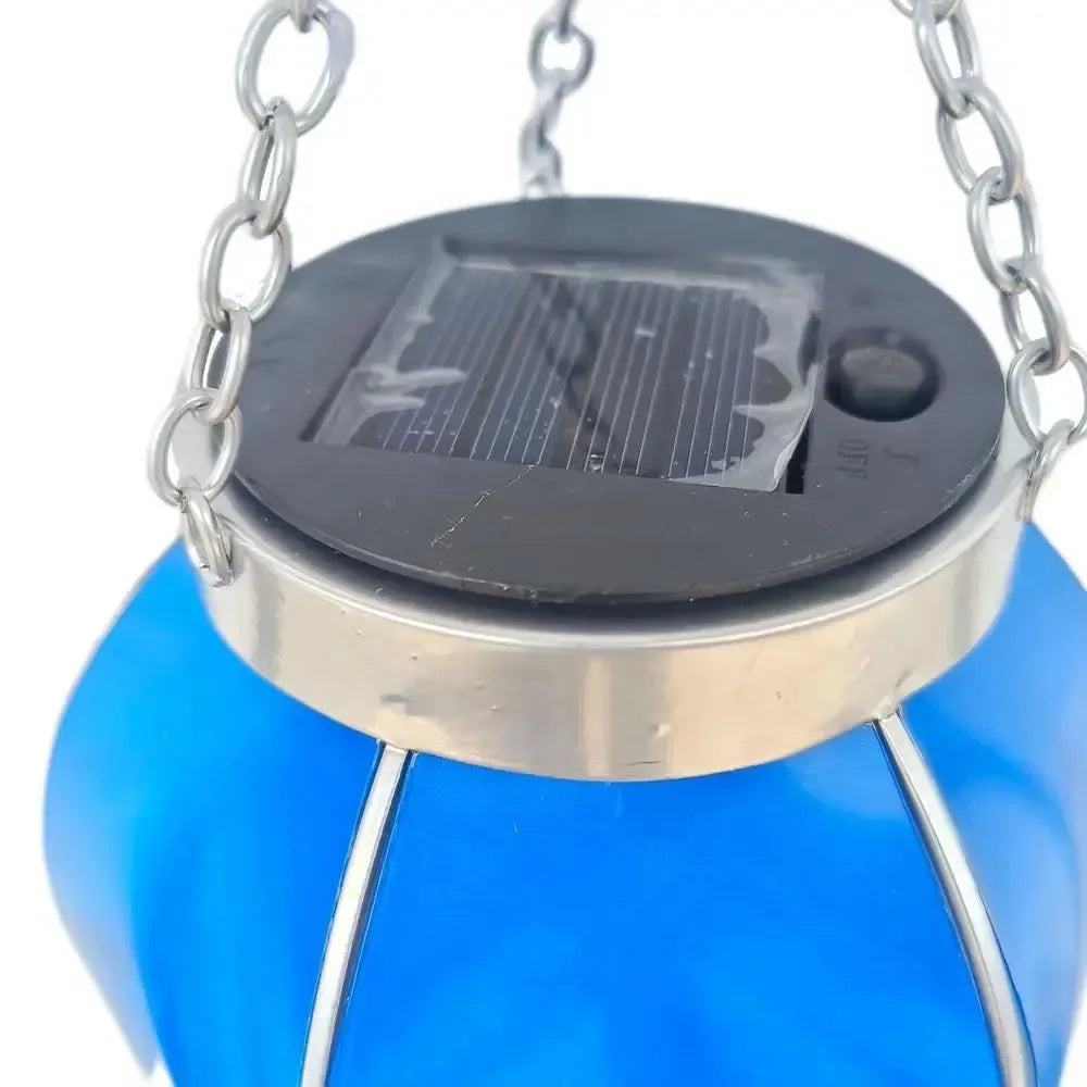 Hot Air Balloon Shape Lantern Flickering Flame Hanging Paper Lamp Outdoor Solar Garden Light IP65 Waterproof Holiday Party Decor