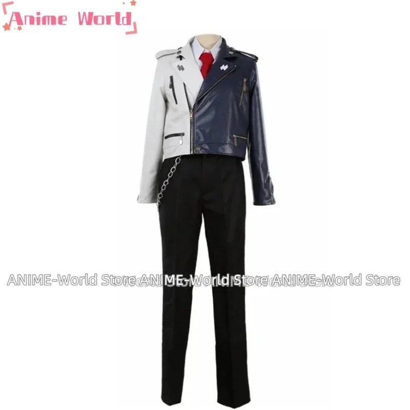 《Custom size》Anime Tragic Amaguni Hitoya Heaven Hell PU Coat Cosplay Costume Custom Made