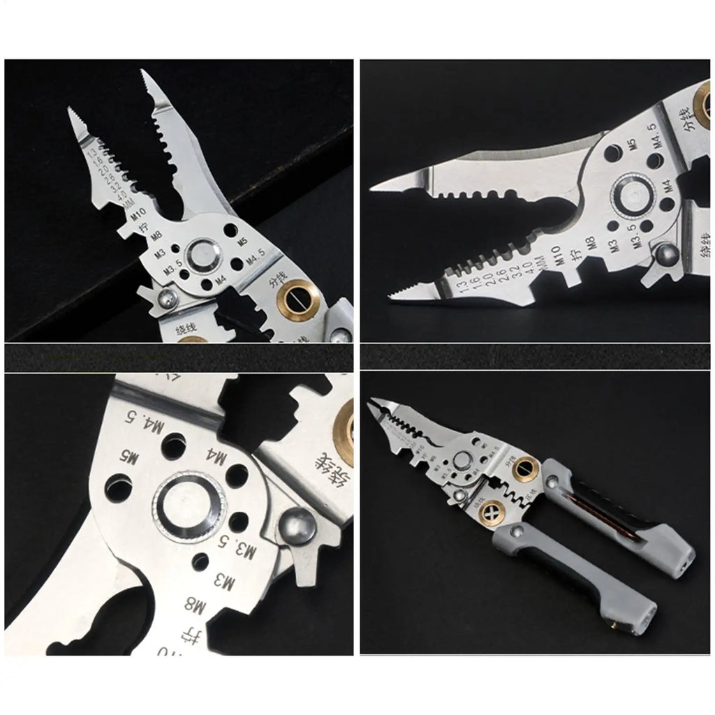 Electrical Wire Stripper 21-in-1 Electrical Wire Crimping Cutter Precise Foldable Electricians Hand Stripping Tool For